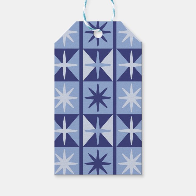 Mid Century Modern Sternenmuster Geschenkanhänger (Vorderseite)