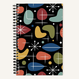 Mid-Century-Modern-Sternenmuster Notizbuch