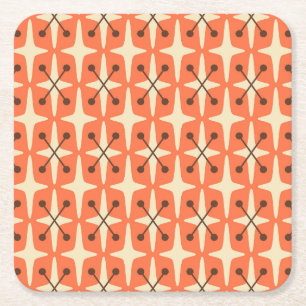 Mid-Century-Modern-Sternenmuster Rechteckiger Pappuntersetzer