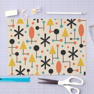 Mid-Century-Modern-Sternenmuster Seidenpapier