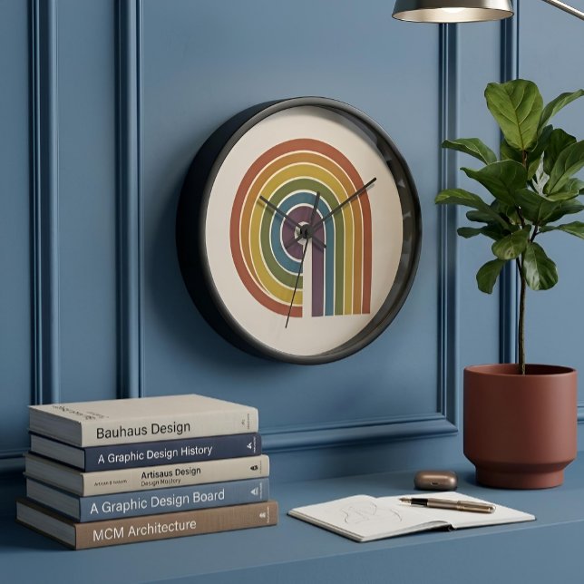 Mid-Century-Modern-Stolz-Wand Uhr (Lifestyle Shot)