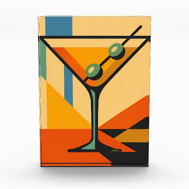 Mid Century Modern Sunrise Bauhaus Martini Fotoblock (Vorderseite)