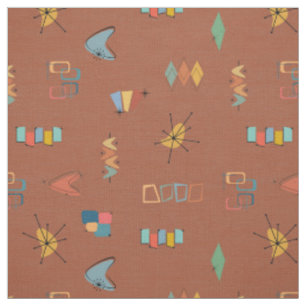 Mid Century Modern Texturiert Sattelbraun Stoff