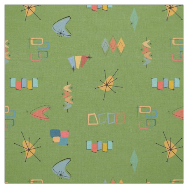 Mid Century Modern Texturierte Avocado Stoff (Muster)