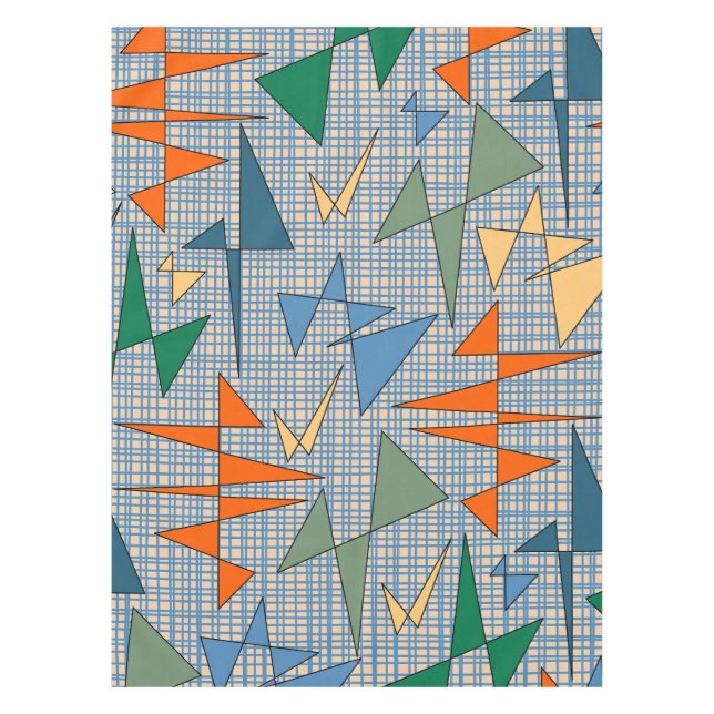 Mid Century Modern Triangulation Abstract Atomar  Tischdecke (Vorderseite)