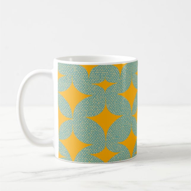 Mid Century Modern Turquoise Diamond  Kaffeetasse (Links)