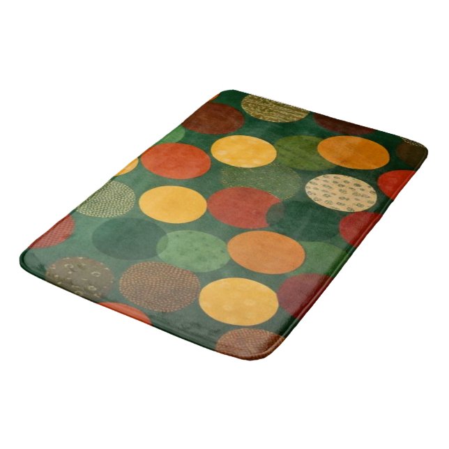Mid-Century Modern Überlappende Kreise Badezimmert Badematte (Schrägansicht)