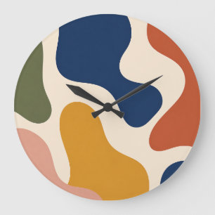 Mid-Century-Modern-Uhr mit abstrakter organischer  Große Wanduhr