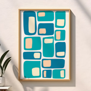 Mid Century Modern Verrückte Geometrische Formen Poster