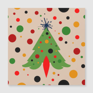 Mid Century Modern Weihnachtsbaum Retro Rakete Magnetkarte