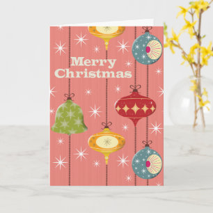 Mid Century Modern Weihnachtskugeln Karte