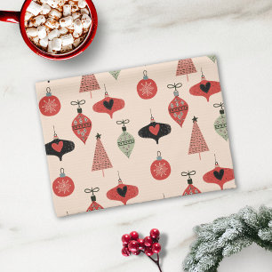Mid Century Modern Weihnachtsmuster Geschirrtuch