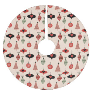 Mid Century Modern Weihnachtsmuster Polyester Weihnachtsbaumdecke