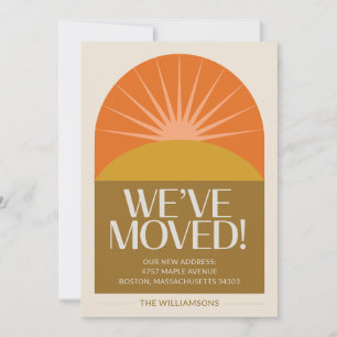 Mid Century Modern Wir sind umgezogen Sunburst Adr Ankündigung