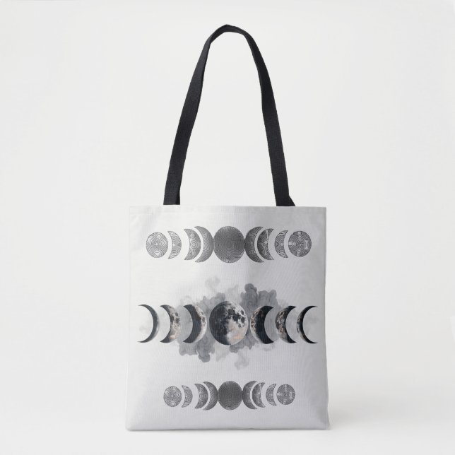 Mid-Century Moon Phases Totem Poster | Bauhaus Geo (Vorderseite)