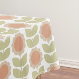  Mid-Century Pastel Pink Retro Floral Pattern Tischdecke