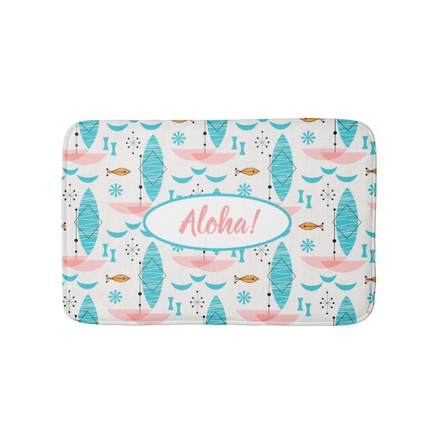 Mid Century Pink Catamaran Badematte (Vorderseite)