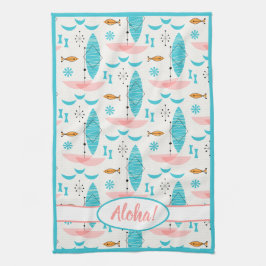 Mid Century Pink Catamaran Geschirrtuch