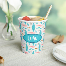 Mid Century Pink Catamaran Pappbecher