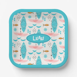 Mid Century Pink Catamaran Pappteller