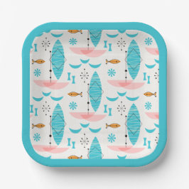 Mid Century Pink Catamaran Pappteller