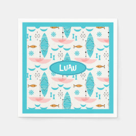 Mid Century Pink Catamaran Serviette