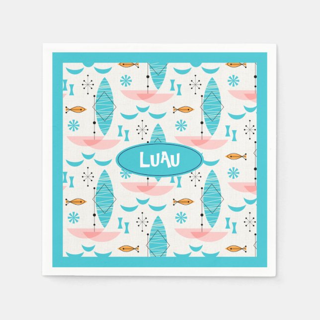 Mid Century Pink Catamaran Serviette (Vorderseite)