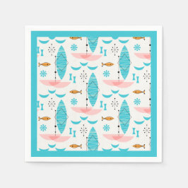 Mid Century Pink Catamaran Serviette