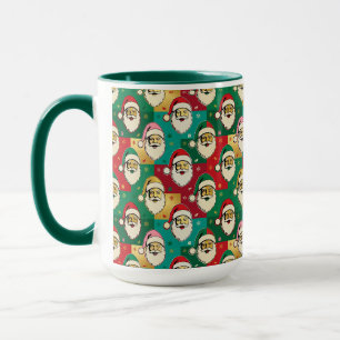 Mid-Century Pop-Art-Weihnachtsmann-Gesicht Weihnac Tasse