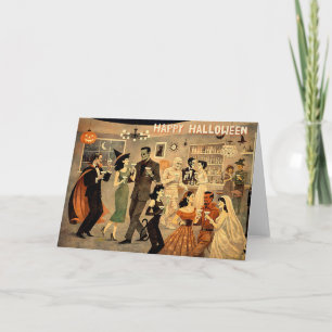 Mid Century Retro 40er Halloween Martini-Party Dankeskarte