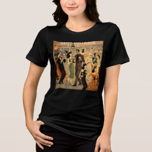 Mid Century Retro 40er Halloween Martini-Party Tri-Blend Shirt