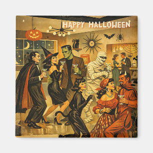 Mid Century Retro 50er Halloween Martini-Party Magnet