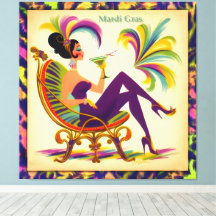 Mid Century Retro 60er Jahre Mardi Gras Martini Fr