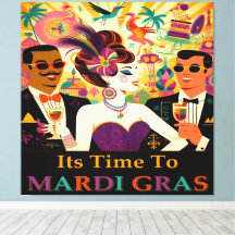 Mid Century Retro 60er Mardi Gras Cocktailparty