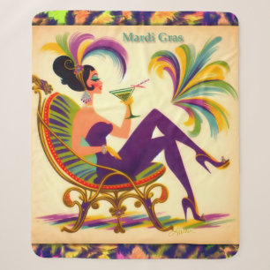 Mid Century Retro 60er Mardi Gras Martini Frau Sherpadecke