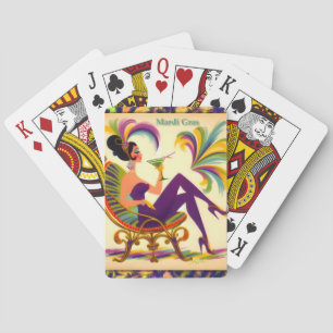 Mid Century Retro 60er Mardi Gras Martini Frau Spielkarten