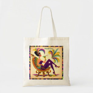 Mid Century Retro 60er Mardi Gras Martini Frau Tragetasche