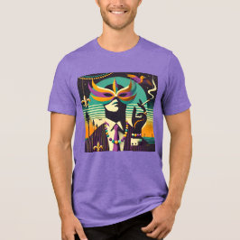 Mid Century Retro 60s Mardi Gras The Smoking Man Tri-Blend Shirt