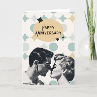 Mid-Century Retro Anniversary Greeting Card Karte