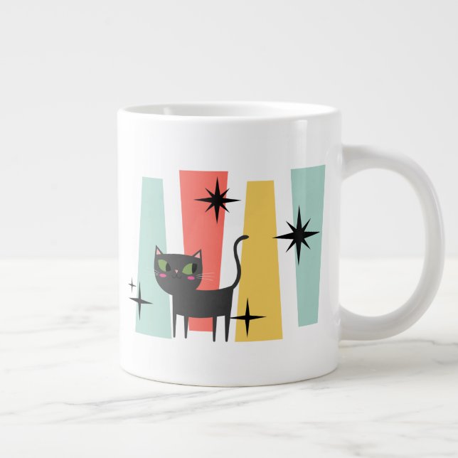 Mid Century Retro Cat  Jumbo-Tasse (Rechts)