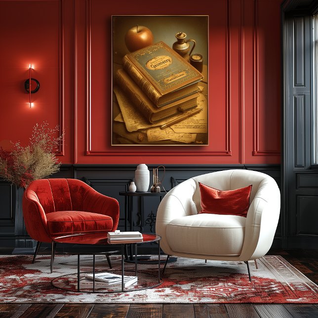 Mid-Century Retro Geometry Book – Timeless Knowled Poster (Von Creator hochgeladen)