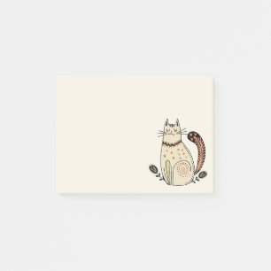 Mid Century Retro Kitty Cat Post-it Klebezettel