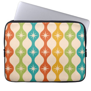 Mid Century Retro Starbursts im Ogee-Muster Laptopschutzhülle