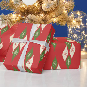 Mid Century Retro Vintage Weihnachtsschmuck Geschenkpapier