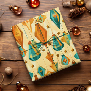 Mid Century Retro Weihnachten Atome Star Ornament Geschenkpapier