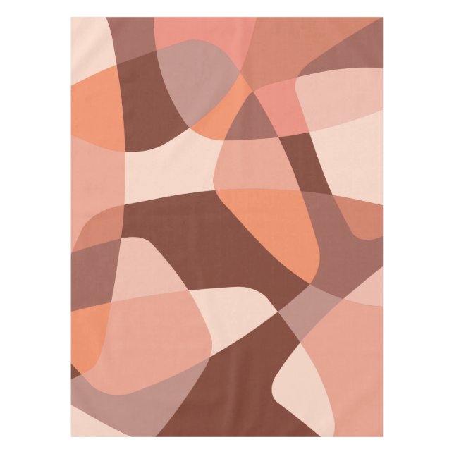 Mid Century Rock Layers Lachs Pink Tischdecke (Vorderseite)