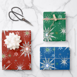 Mid-Century Snowflakes Galore  Geschenkpapier Set