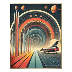 Mid Century Space Age Art Wormhole Port Fotodruck