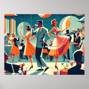 Mid Century Space Age Cocktailparty Poster
