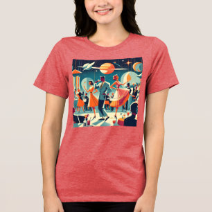 Mid Century Space Age Cocktailparty Tri-Blend Shirt